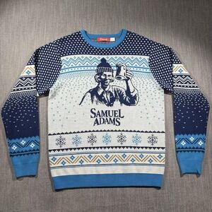 Shinesty Samuel Adams Sweater‎ Mens Large Blue Fair Isle Ugly Christmas Pullover
